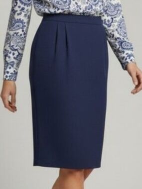 Vintage Panther Navy Pencil Skirt Size 18 Lined Office Workwear Preppy Academia